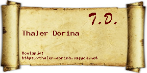 Thaler Dorina névjegykártya